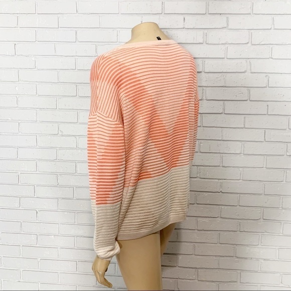St. John Women’s Coral Cream Striped Knit Sweater - Picture 5 of 15